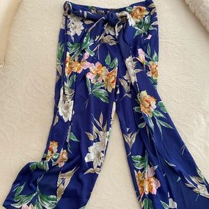 Zara floral knotted palazzo pants